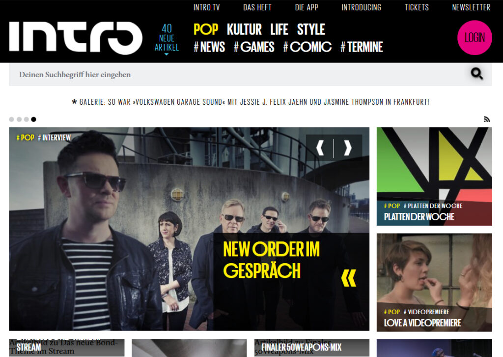 Intro Website -New Ordner Feature 2015